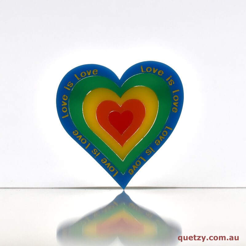 Groovy Love Acrylic Brooch by Quetzy